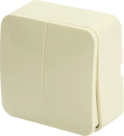 Выключатель двухклавишный (слоновая кость) Stekker София 49474