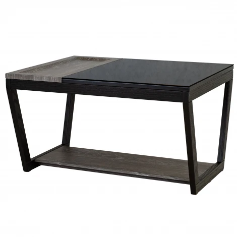 Стол журнальный BeautyStyle 31 дуб шоле графит/венге/стекло черное Mebelik 009462