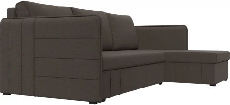 Диван угловой Слим правый угол (Коричневый/Рогожка) Лига Диванов арт.121148