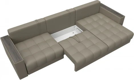 Диван угловой с декором Лига-049 НПБ Лонг Лига Диванов (Экокожа) арт.128305