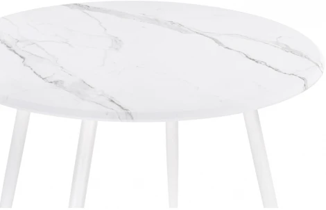 Деревянный стол Notta Абилин 100х76 мрамор белый / белый матовый 520595