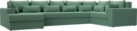 Диван П-образный Майами левый угол (Зеленый/Рогожка) Лига Диванов арт.123253L