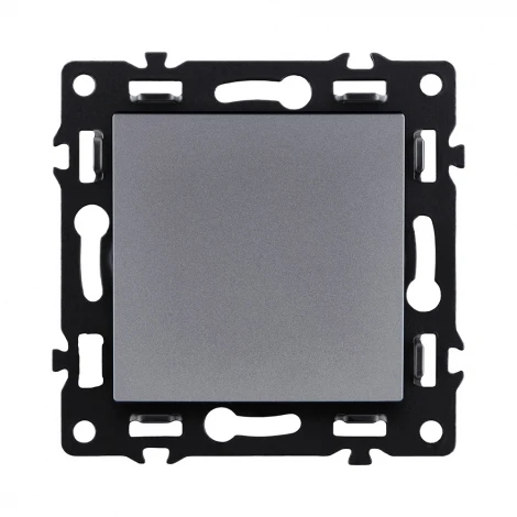 Выключатель кнопочный 1-клавишный 10А/250В серый Kollinger Asthetik AS-006GY