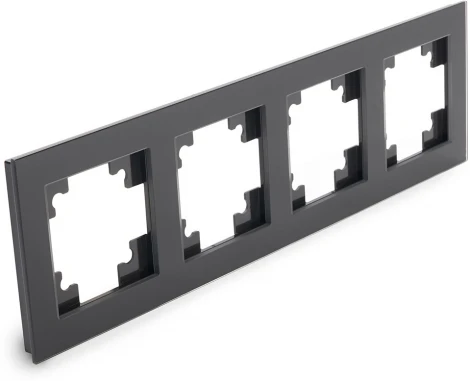 Рамка на 4 поста (черный) Stekker Катрин 39521