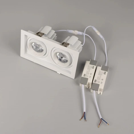 Встраиваемый светильник светодиодный MS-VORTEX-BUILT-S210x117-2x20W Warm3000 (WH-WH, 20 deg, 230V) (Arlight, IP20 Металл) 057762