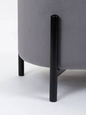 Пуф MyFar Фрэнк с ящиком темно-серый велюр MF1021-1