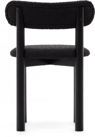 Nebai Стул из черной ткани букле и массива дуба с черной отделкой La Forma (ex Julia Grup) арт.178332