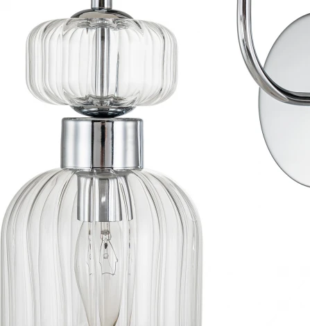 Бра Escada Gloss 1141/1A Chrome/Clear 1x60Вт E14, металл/стекло, хром/прозрачный (220V)