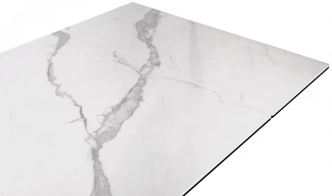 Стол SFE140 Керамика Белый мрамор/подстолье черное/опоры черные (2 уп.) Dikline 00-00062493