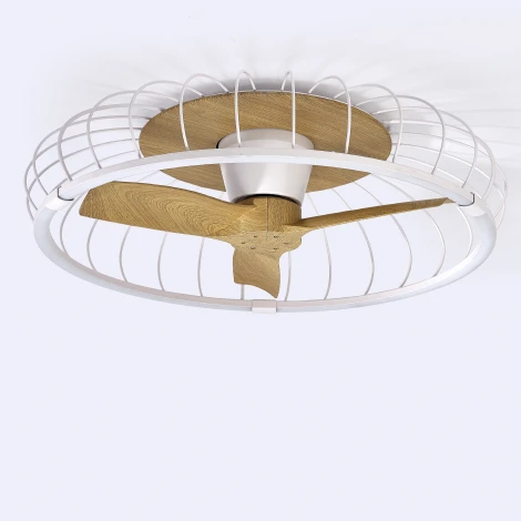 Потолочный светильник светодиодный диммируемый с вентилятором с пультом управлением смартфоном регулировкой цветовой температуры Mantra Nature 7809 (регулировка яркости, 220V, умный дом - Алекса, вертолет)