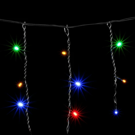Гирлянда Бахрома 3,1 x 0,5 м Разноцветная 220В, 150 LED, Провод Черный ПВХ, IP54