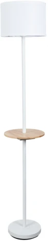 Торшер с полкой с usb Arte Lamp Combo A4056PN-1WH (220V, выключатель, круглые)