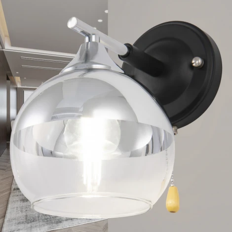 Бра с выключателем Arte Milano Napoli-9354 339354/1W CR+BK (220V)