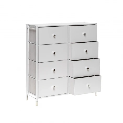 Комод Leset Нирита/Хайди, 8 ящиков, Белый (Сталь,Экокожа/Белый) арт.2500000209758