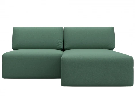 Диван угловой модульный Лига-060 НПБ угол универсальный (ЛДСП,Брус,Фанера/Пластик/Рогожка/Зеленый) Лига Диванов 129717