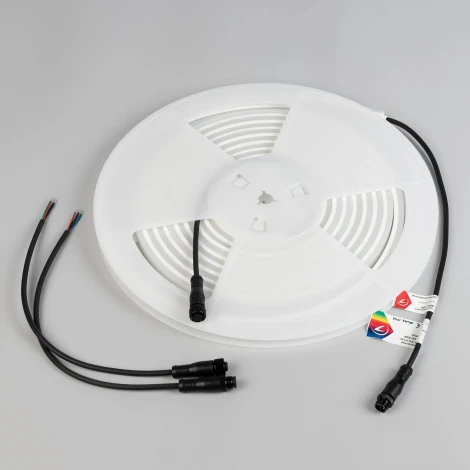 Светодиодная лента герметичная WAVE-TOP-PU-H120-10x10mm 24V RGB (10 W/m, IP68, 5m, wire x2) (Arlight, Вывод боковой) 052436
