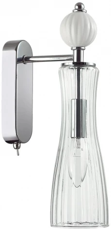 Бра с выключателем Lumion Emily 8268/1W хром/белый/прозрачный, металл/керамика/стекло Е14 1*40W 220V