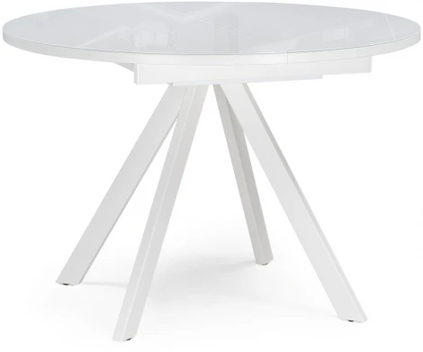 Стол стеклянный Notta Трейси 100(140)х100х75 белый 516559