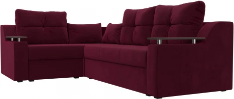 Диван угловой Кронос левый угол (Бордовый/Микровельвет) Лига Диванов арт.114615L