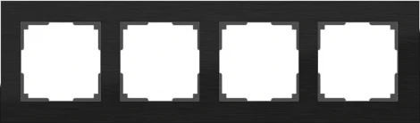 Рамка на 4 поста Aluminium (черный алюминий) Werkel W0041708 (a050956)