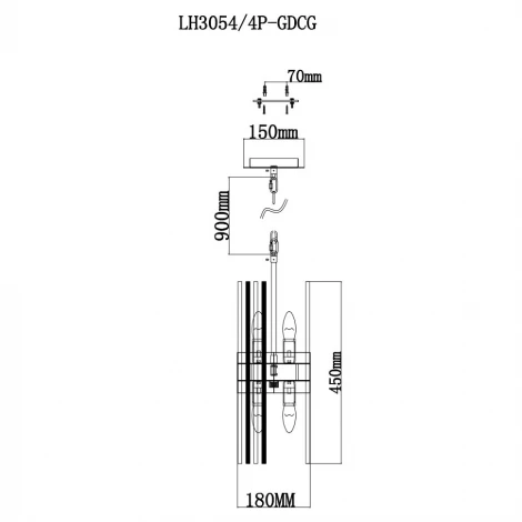 Подвесной светильник Lumien Hall Floridiya LH3054/4P-GDCG