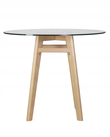 Стол обеденный ALBERT'90 GLASS (столешница стекло, деревянное основание)