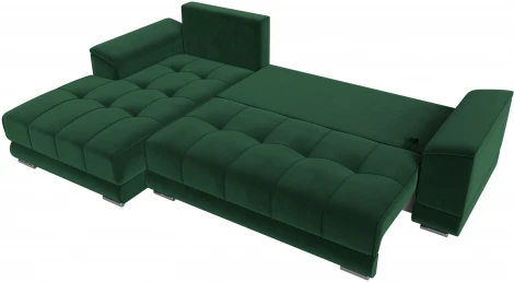 Диван угловой НордСтар левый угол (Зеленый/Велюр) Лига Диванов арт.121108L