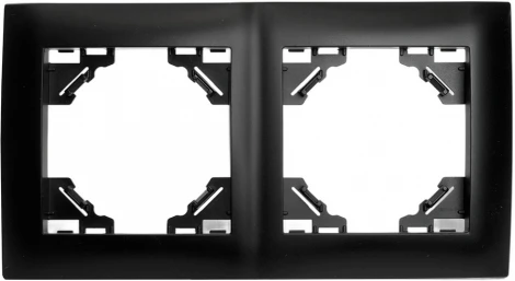 Рамка на 2 поста (черный) Stekker Эрна Элегант 49662