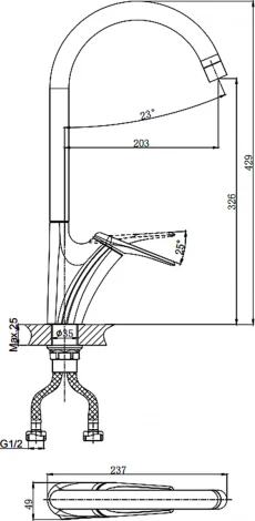 Смеситель Rush Nevis NE1735-22 для кухонной мойки
