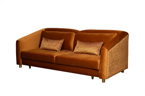 Диван Trevi 230М(К) трехм раскл с кантом оранж Pad31+Lattice ORANG 232*103*88см Garda Decor