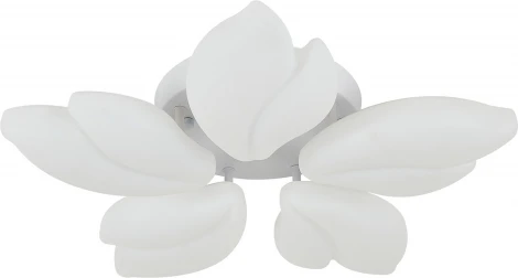 Потолочная люстра светодиодная Natali Kovaltseva Effect LED LAMPS 81116 с пультом ДУ, моб. приложением 100W, белый, LED (регулировка яркости, 220V, цветы, листья)