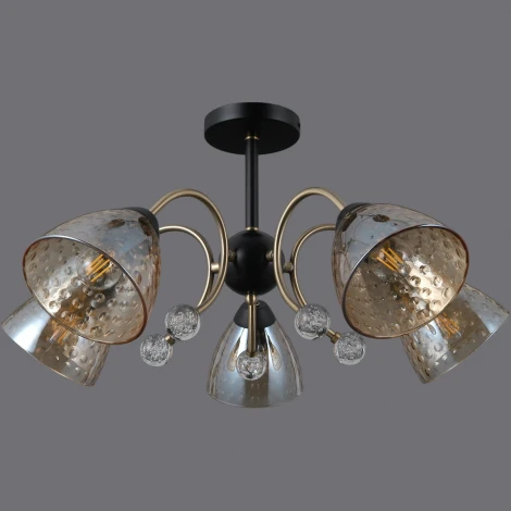 Потолочная люстра на штанге ILLUMICO IL0230-5CSQ-29 BK AB