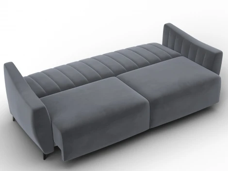 Диван-книжка Лига-095 НПБ (ДВП,ДСП,ЛДСП,Брус,Фанера,ЛДВП/Металл/Велюр/Серый) Лига Диванов 132534