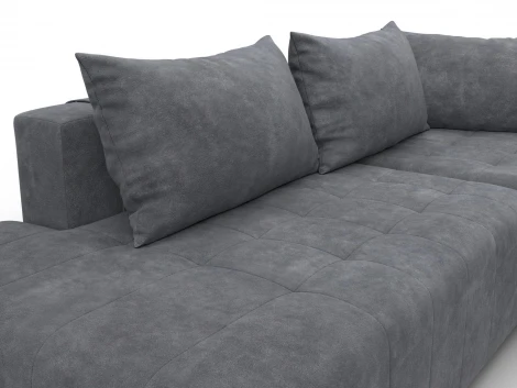 Диван угловой Лига-103 НПБ угол правый (ДСП,Брус,Фанера,Велюр/Темно-серый) Лига Диванов 134824