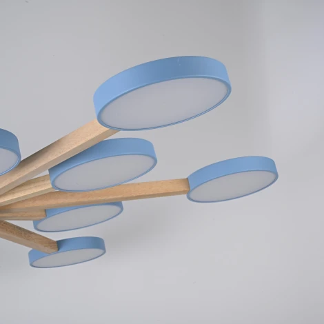 Потолочная люстра Wi-Fi на штанге Turna L12 Blue By ImperiumLoft Turna-B01 (LED, 220V, голосовое управление, умный дом - Алиса)