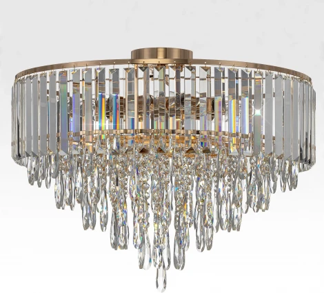 Потолочная люстра каскадная хрустальная Citilux Leonna CL320192