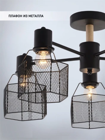 Потолочная люстра на штанге Seven Fires Lauri SF3388/5C-BK-WD