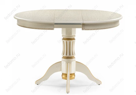 Деревянный стол Woodville Павия крем с золотой патиной 450817