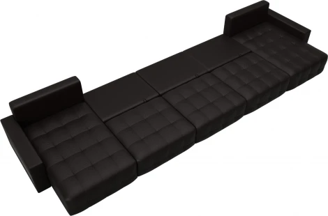 Диван п-образный с полками Лига-053 НПБ МегаЛонг Лига Диванов (Экокожа) арт.129011