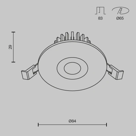 Встраиваемый светильник Zen 3000K 1x7Вт 75° LED Maytoni Technical DL038-2-L7B (220V)