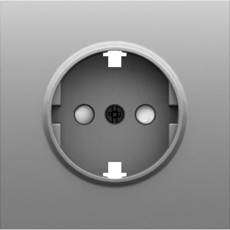 Накладка для розетки Schuko с заземлением, со шторками 16A 250 В~, серый графит Donel S08 DS22059