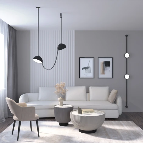 Трековый светильник 48V Denkirs Belty Flow DK5566-BK (LED, круглые)