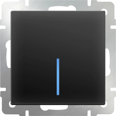 Выключатель одноклавишный с подсветкой (черный матовый) Werkel W1110108 (a051599)