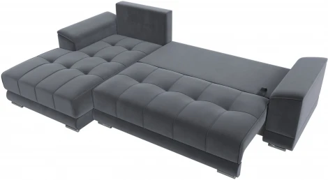 Диван угловой НордСтар левый угол (Серый/Велюр) Лига Диванов арт.121110L