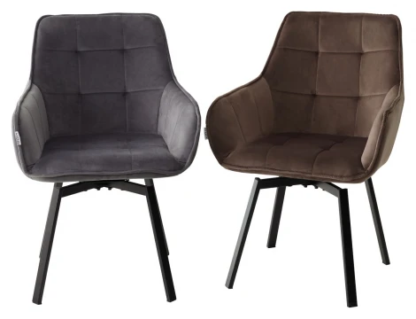 Стул M-City MAVERICK BLUVEL-38 LATTE/ черный каркас, поворот.360 град.