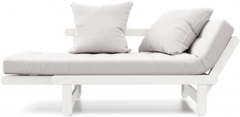 Кушетка Arsko Сламбер белая эмаль светло-серый велюр