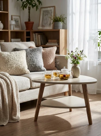 Стол журнальный Бруклин латте/орех кантри Mebelik 009936