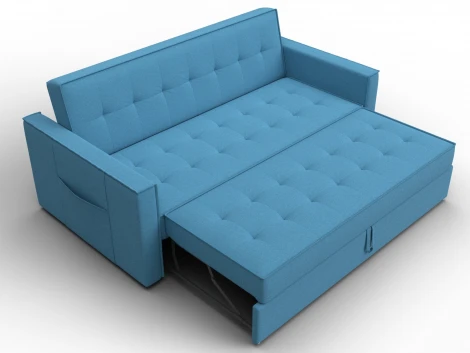 Диван прямой Лига-104 (160) (ЛДСП,Брус,Фанера,Рогожка/Голубой) Лига Диванов 134877
