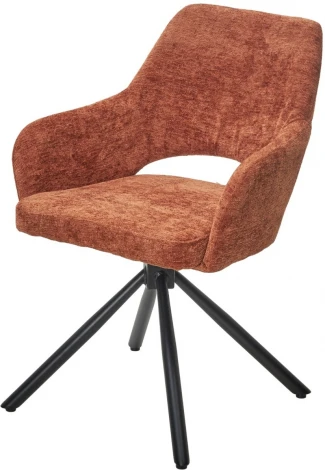 Стул NURI 180 град. поворот. 3018-09 терракотовый, шенилл/ черный каркас, ®DISAUR