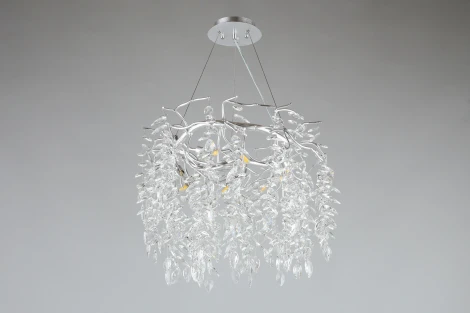 Подвесная люстра Aployt Gertunia APL.847.13.10 (220V, хрусталь, на тросе, листья, ветки)